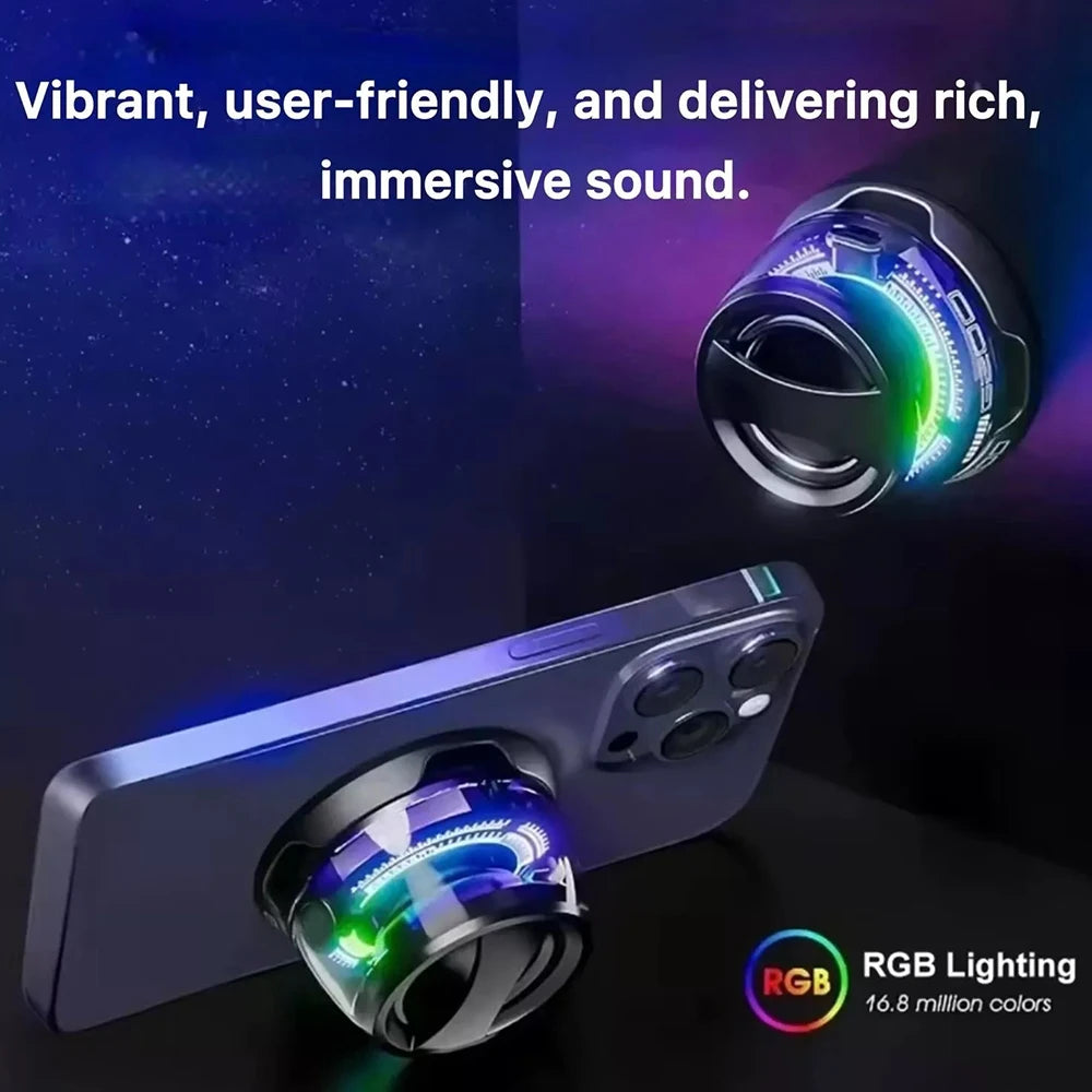 HECATE G200 Portable Bluetooth Speaker - RGB Magnetic Mini Sound Box with 7 Hours Playback & Phone Holder